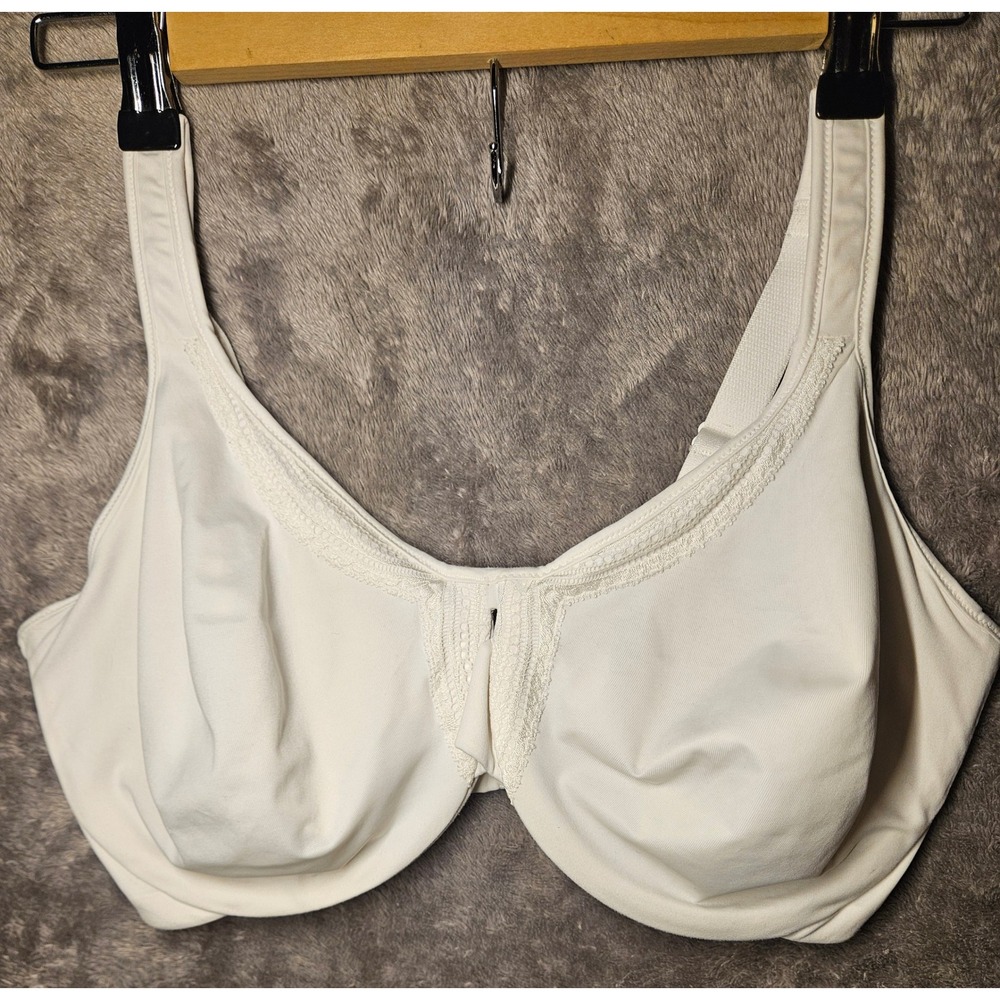 Olga Bra Women 36DDD White Warners Full Coverage Underwire 35912 Lace Trim #Nt32